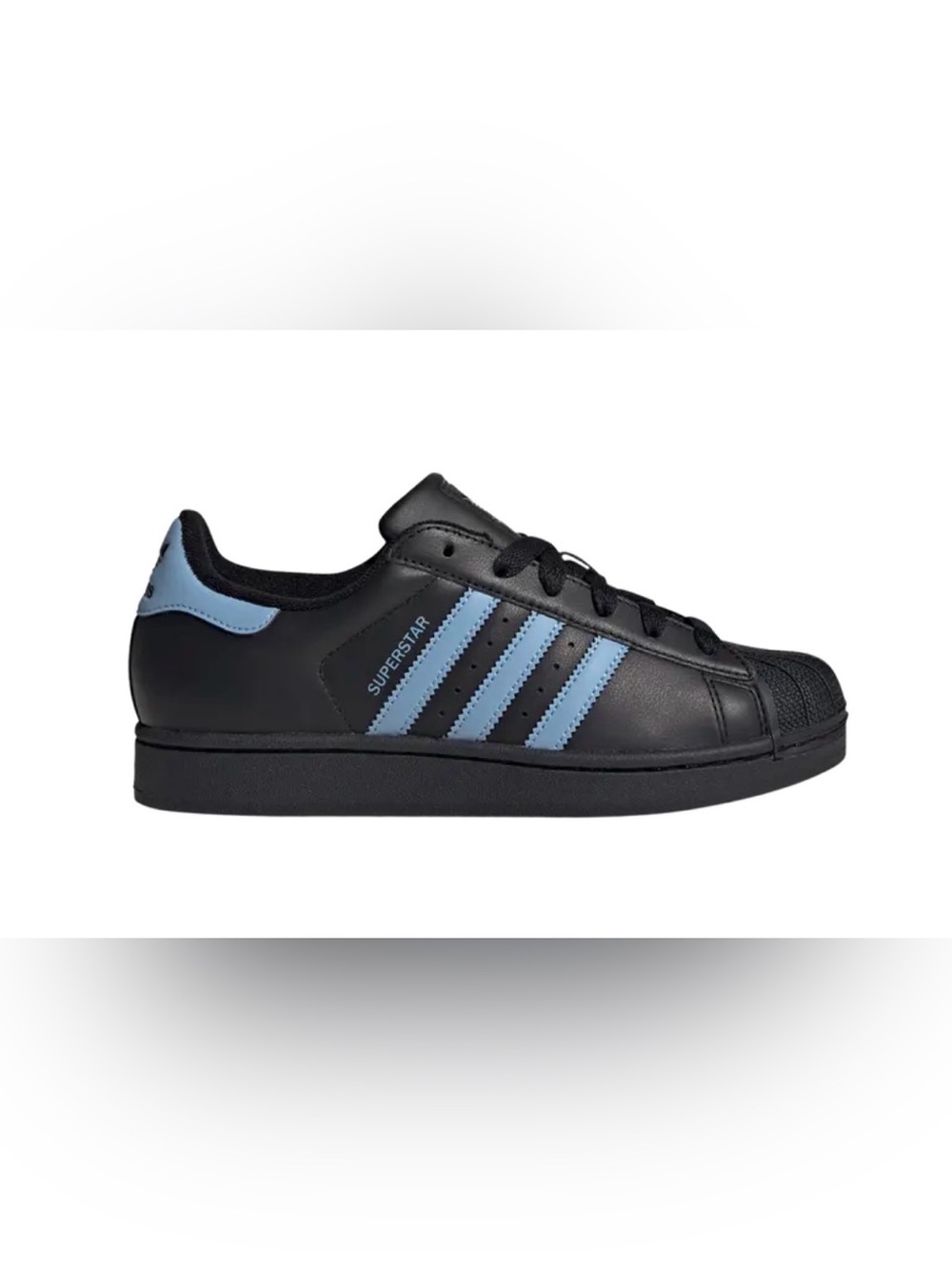 NIB [adidas] Superstar II Low Top Sneakers Black/Ash Blue Women’s 7 / Mens 5.5 - Picture 3 of 16